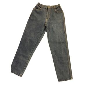 Vintage 80s Gitano High Waisted Rigid Denim Jeans Medium Wash Tapered Leg 28